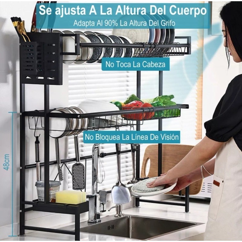 Best i Escurridores De Platos Fregadero 2niveles Ajustable 62-103cm