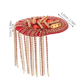 TEHAUX 2pcs Metal Punk Rhinestone Epaulet Fringe Badge with Tassels for Men Women Handbeaded Shoulder Brooch for Costumes Jackets and Suit Enhancements