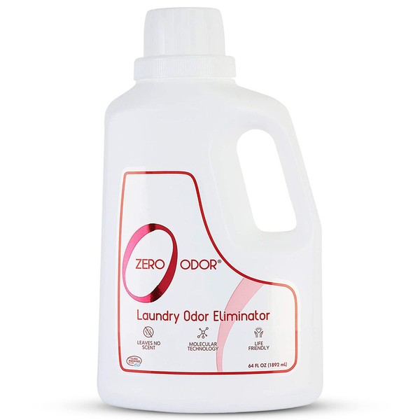Zero Odor – Laundry Odor Eliminator – Patented Molecular Technology Best For Clothes, Towels & Linens, Shoes, Bags, Etc. - Smell Great Again, 64oz