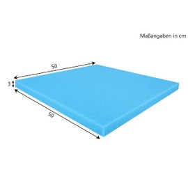 Wacredo Filter Foam for Use with Aquariums and Pond Filter Systems Filter Sponge Filter Mat (50 x 50 x 3 cm - 30PPI (Fine), Blue)