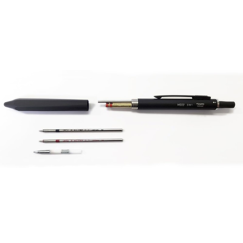 OHTO MS02 3-In-1 Multifunction Pen, Equipped with Needle Tip 0.7mm