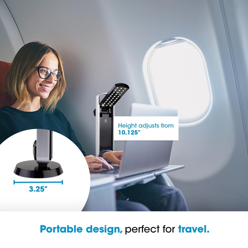 OttLite Portable LED Task Lamp, Black - Lightweight LED Desk