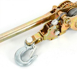 Gdrasuya 10 Double Gear Hand Cable Puller, Ratchet Hand Lever Puller Come Along Double Hooks Cable HD 2 Ton 4400LB