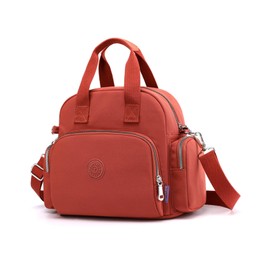 NICOLE & DORIS Women's Orange Messenger Bag - Large Capacity Multi-Pocket Tote Shopping Bag - Travel Backpack for Weekend Use