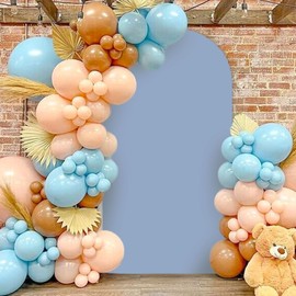 MODFUNS Dusty Blue Arch Backdrop Cover 3.3x6.6ft Spandex Arch Cover Wedding Arch Stand Covers 2-Sided Backdrop Covers for Wedding Ceremony Birthday Party Banquet Arch Decoration