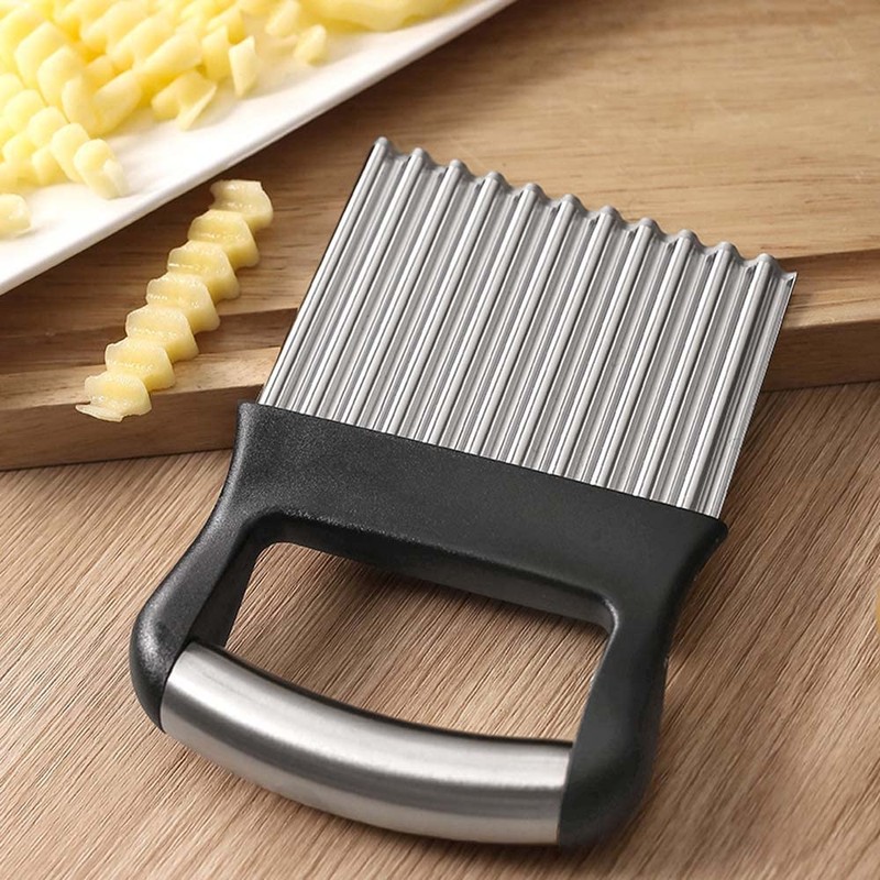 Potato Crinkle Cutter, Stainless Steel Potato Chipper Suitable for Fruits