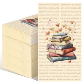Pajean 100 Pcs Vintage Wildflower Book Story Napkins Vintage Newspaper Book Club Paper Napkin Decorations Retro Floral Hand Towel Disposable for Reading Theme Club Wedding Birthday Party Supplies