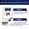 GQRT Manual Razor Set: 1 Razor Holder with Replaceable Heads,