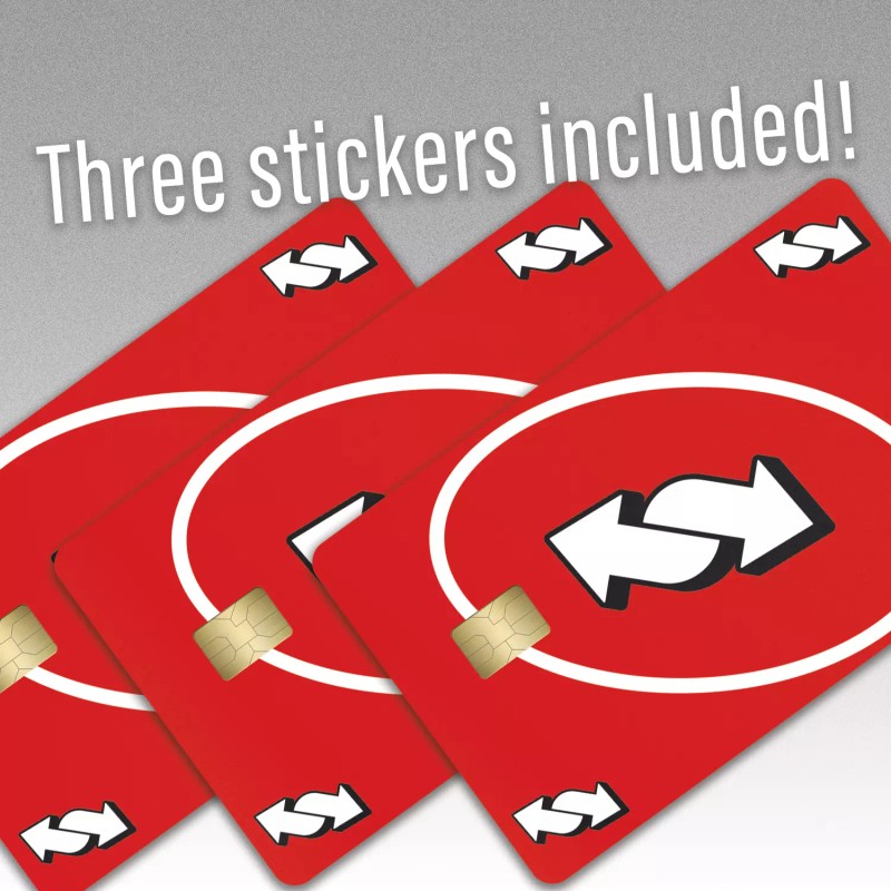 KCD 3 Pack Reverse UNO Credit Card Skin Red Debit