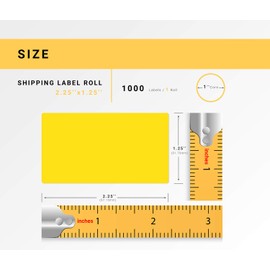 HOUSELABELS 2.25" x 1.25" RED, Blue, Yellow, Green Address Labels on 1" Core Compatible with Zebra and Rollo Printers, 4 Rolls / 1,000 Labels per Roll