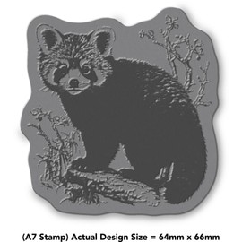 'Red Panda' Rubber Stamp - Unmounted Design for Crafting & Scrapbooking, A7 (RS00051269)