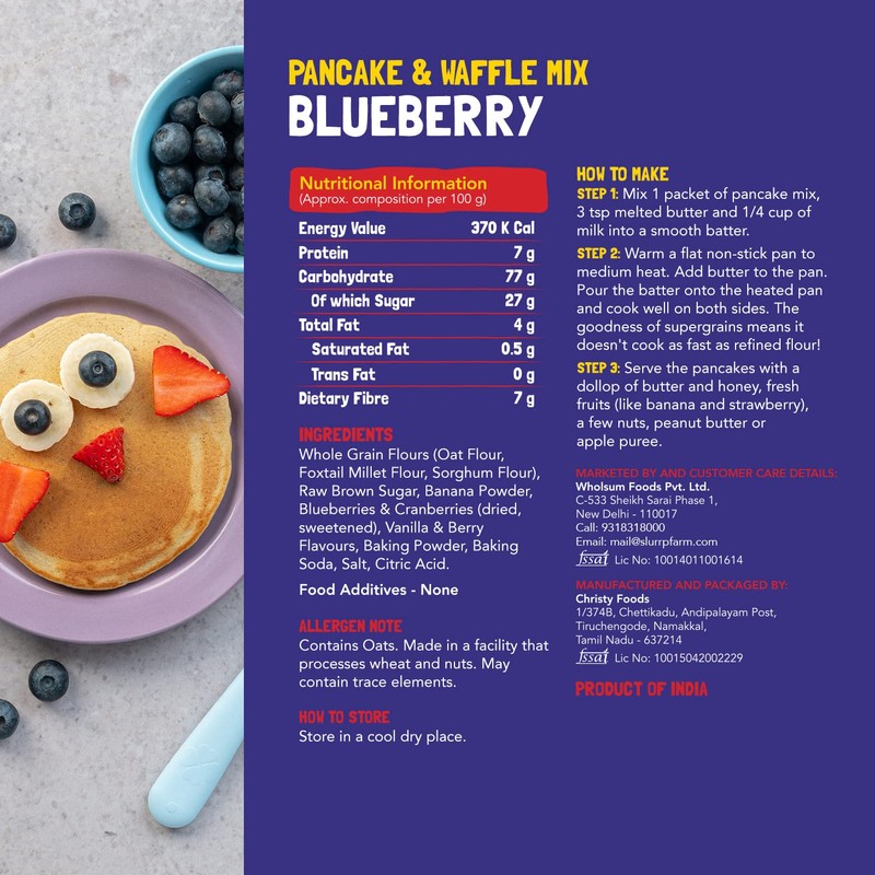 Slurrp Farm Millet Pancake Mix Trial Pack | 4 Flavors: