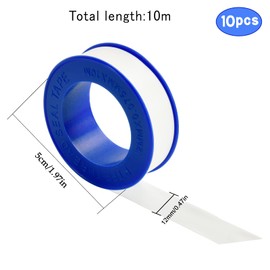 Niumowang 10 Rolls Sealing Tape, Thread Sealing Tape, Thread Tape, Suitable for High Temperature Sealing of Water Pipes, Taps etc. (10 Rolls)