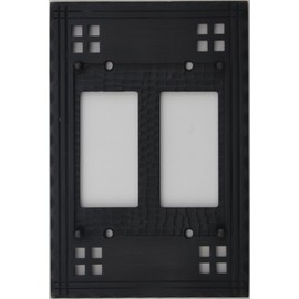 Arts & Crafts Mission Style Oil Rubbed Bronze 2 Gang Switch Plate - 2 GFI/Rocker Openings