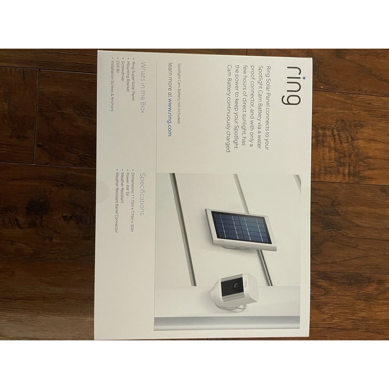 Ring White Ring Super Solar Panel 5W Barrel Plug Connector