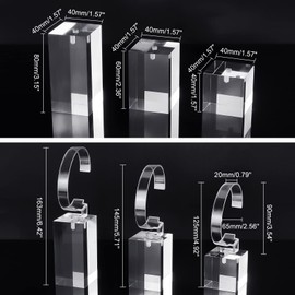 OLYCRAFT 3Pcs Acrylic Watch Stand Watch Displays Clear C Type Single Watch Bracelet Display Watch Display Stand for Store Trade Counter or Showcase Use