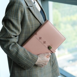 WASON A5 Diary PU Leather Composition Notebook Ruled Binder Journal with Pen, Refillable Paper, Removable Clipboard Portfolio, Notepad for Business Travel School Planner Organizer (Pink)