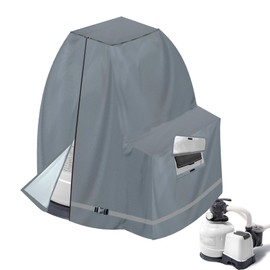 XCZ sand filter pump cover for 12-16INTEX crystal clear sand filter pumps, waterproof and UV resistant, above-ground pool pump cover also available with its model ，grey only cover