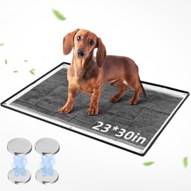 Mora Pets Dog Pee Pad Holder with Magnets 30 x 23 Inch Raised Edge Silicone Training Mat Indoor Dog Potty Tray Non-Slip Easy Cleaning