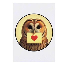 'Tawny Owl Love Note' Temporary Tattoo - Water Resistant, Skin-Safe, Non-Toxic Transfer (TO00084045)