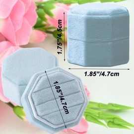 JYCMMFC Ring Box, 3 Slots Jewelry Ring Gift Box Octagon Velvet Ring Case Box Organize Ring Holder Box for Proposal, Engagement, Wedding, Ceremony Gift for Christmas Thanksgiving Valentine's Day
