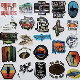 MiroSan Funny Fishing Decal Bass Sticker Fish Decals for Boats Fish on Trout Fishing Stickers Boat Graphics 50Pcs
