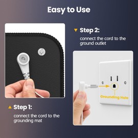 Grounding Mat,Mat Improves Sleep, 15ft Grounding CordGrounding Pad Kit, Earth Therapy for Foot Mat,Computer Mat, Sleep Mat, Pet Mat,(26.7 x 10 Inch)