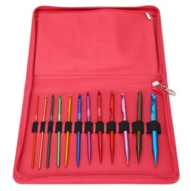12Pcs Interchangeable Knitting Needle Set, Colored Alumina Crochet Hooks with Tunisian PU Storage Bag for Blankets Circular Knitting Needles with Detachable Structure