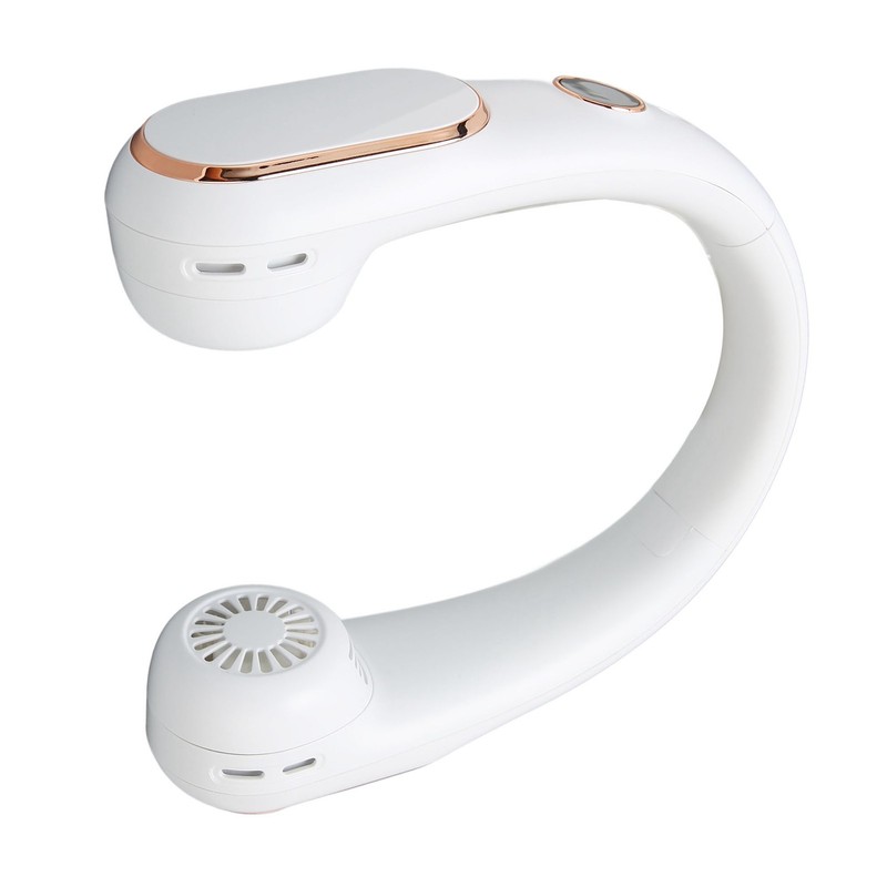 Neck Fan 4 Speeds Quiet Bladeless USB Rechargeable 2400mAh Battery
