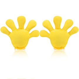 Geyoga 1 Pairs Yellow Jumbo Cartoon Hands Yellow Fingers Jumbo Cartoon Hands Halloween Costume Gloves Accessory for Role Playing Party