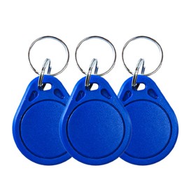 Tqsbeyah 10Pcs 13.56MHz UID Key fobs Rewritable Blank IC Key Fob Blue Contactless NFC Proximity Key Fobs Compatible with MIFARE Classic 1K Writable RFID Card Key for Access Control Systems
