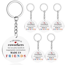Vspek Coworker Keychain, 6Pcs Acrylic Clear Keychains, Work Friendship Gifts, Farewell Leaving Goodbye Going Away Gifts for Coworkers Women Men Work Bestie Friends Birthday Anniversary Present