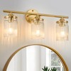 Jonsi Gold Bathroom Light Fixtures 3-Light Vanity Lights Modern Wall