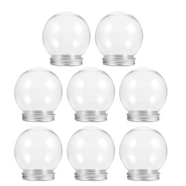 Refillable Christmas Diy Snow Globe Kit 8pcs Clear Baubles With Screw Off Cap,Empty Snow Globe For Craft DIY Christmas Decorate Tree Hanging Ornaments