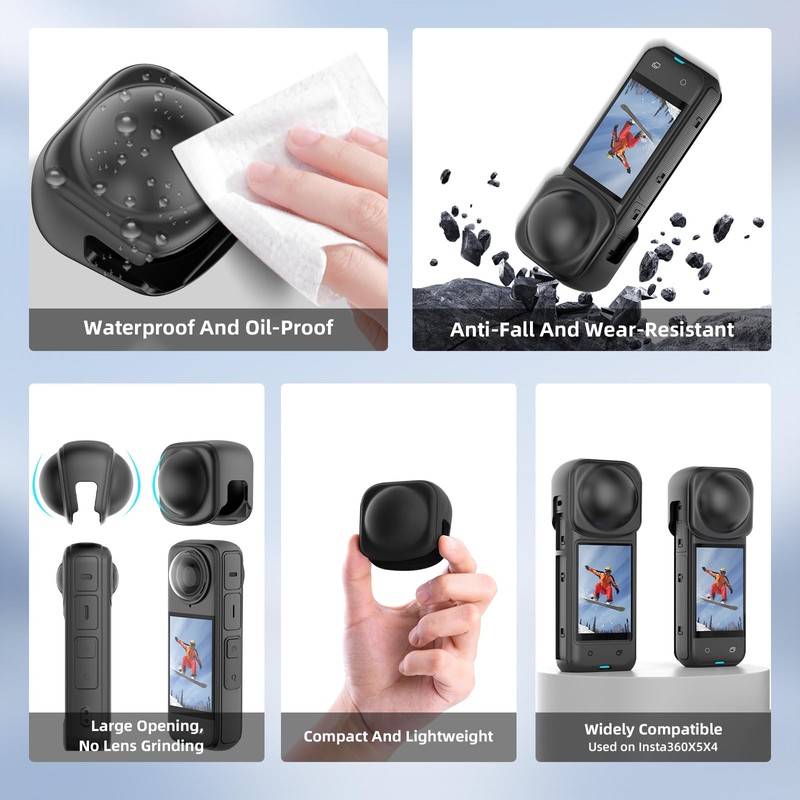 BRDRC Insta 360 X5 Lens Cap Cover + 2 Pack