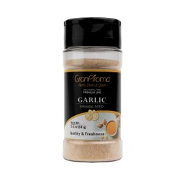 GranAroma Granulated Garlic, Versatile Seasoning, Dehydrated (2.4 Ounce)