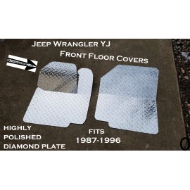 jocartsparts.com Fits Jeep Wrangler YJ Highly Polished Aluminum Diamond Plate Front Floor Cover