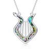 PROESS Abalone Shell Irish Harp Necklace 925 Sterling Silver Snake