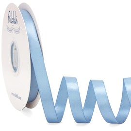 Ribbli Ribbli Dusty Blue Satin Ribbon Double Faced Satin 1/2 inch x Continuous 50 Yards-Dusty Blue Ribbon for Gift Wrapping Crafts Wedding Decoration Bows Bouquet Floral Arrangement