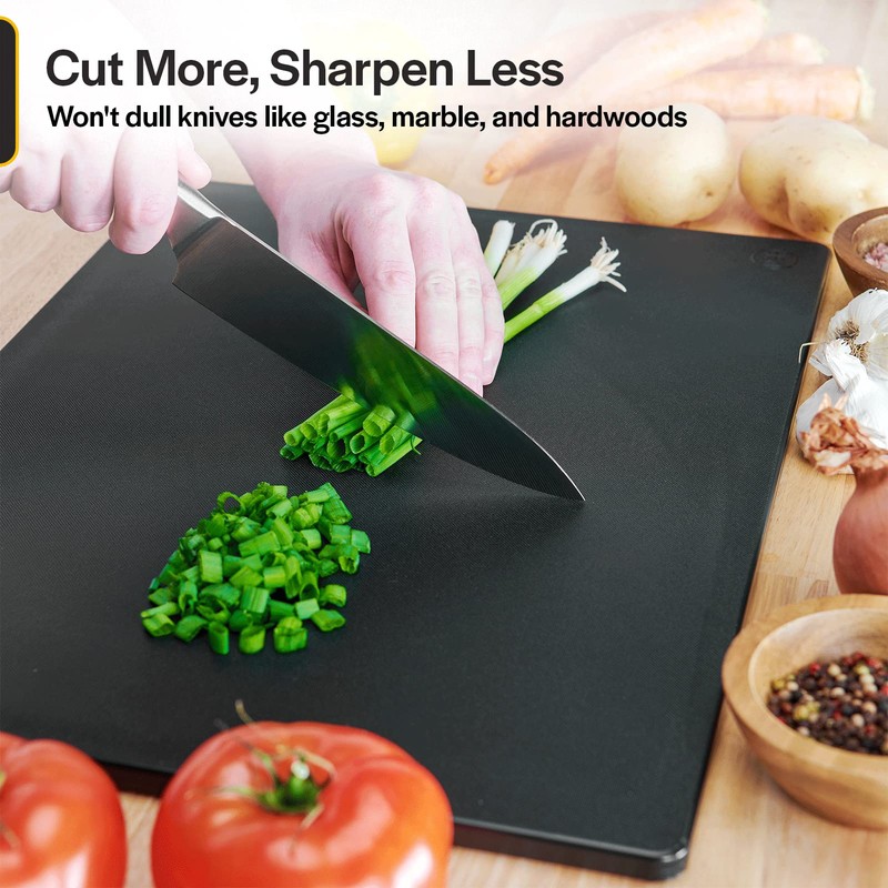 Thirteen Chefs Black Plastic Cutting Board - 18 x 12