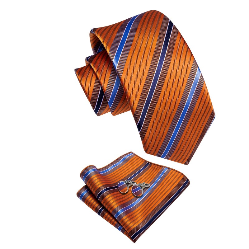 YourTies Striped Ties for Men Classic Woven Silk Necktie with