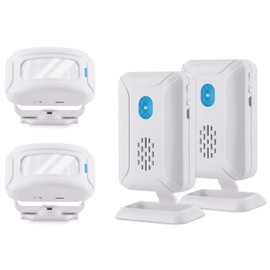 Nineleaf 2 Pack 5 Mode Motion Sensor Alarm with Color Light, Wireless Infrared Home Security System，PIR Motion Detector Alert, Entrance Welcome Doorbell for Shop Store Hotel Office