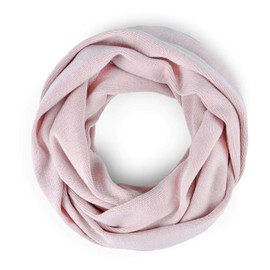 Neverless® Women's Loop Scarf, Knitted Scarf, Tube Scarf, Fine Knit, Plain, scarf pink