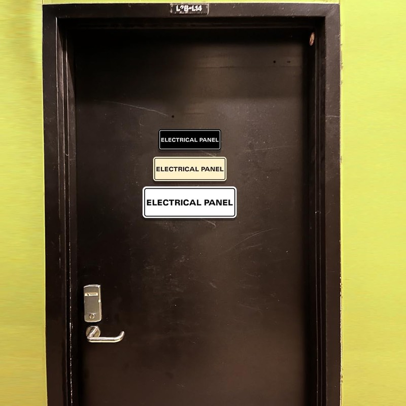 Standard Electrical Panel Door / Wall Sign - Dark Brown