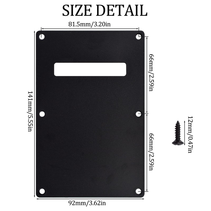 WANDIC Pickguard Tremolo Cavity Cover Backplate Back Plate Strat Modern