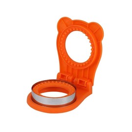 Kid's Uncrustable Sandwich Maker- Cutter and Sealer Stainless Steel Uncrustable Bread Cutter with Cleaning Bush and 12 Silicone Cupcake Liner (orange)