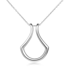 Ring Holder Necklace Magic Ring Holder Necklace for Wife Girlfriend Doctor Surgeon Nurse Gift Pendant,Silver Fan