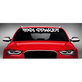 40" x 4" Rock Crawler 4x4 Lifted Truck Windshield Sticker Car Window Vinyl Decal Color: Blue