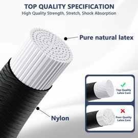 Shock Cord 1/4 inch,Black Nylon Elastic Rope,Bungee Rope,Bungee Cord Roll 25 ft-Bungee Shock Cord for Camping, Kayak,Decks for Repairing Tent Poles, DIY, Tie Downs