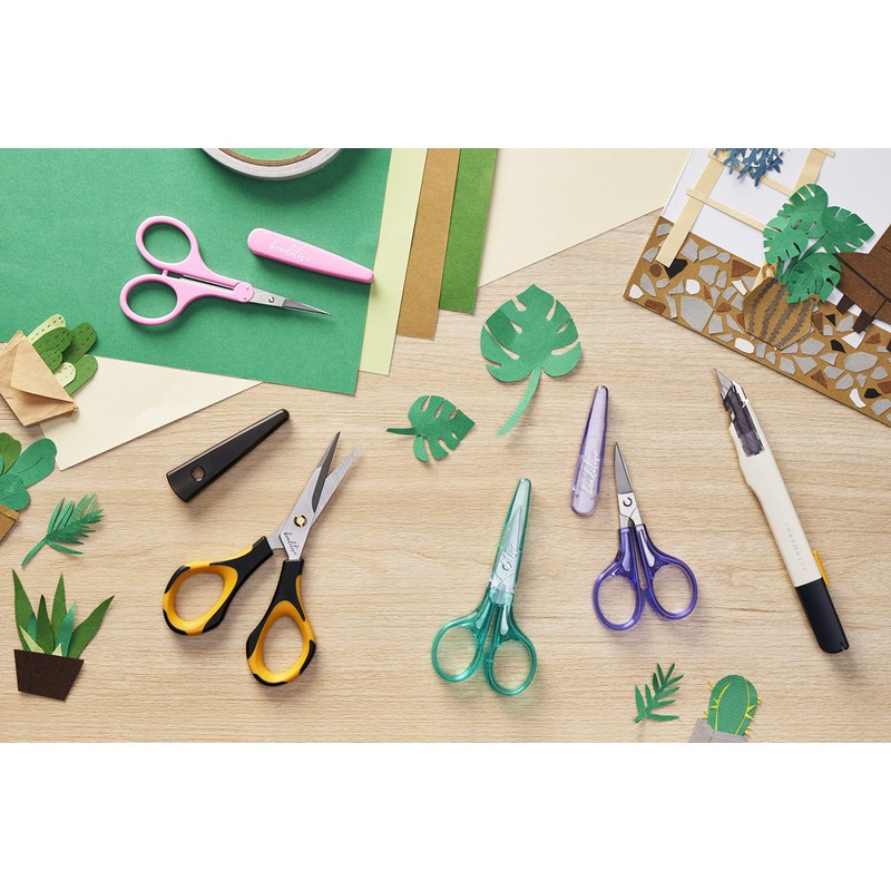 Beaditive 高精度ディテールハサミセット (2個) シャープ、細字 | ペーパーカット、スクラップブック、裁縫、工芸 | ステンレススチール | 保護カバー